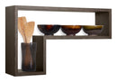 Mensola da Parete a Forma di L 61x37x15,5 cm in Fibra di Legno Lettera Rovere Scuro