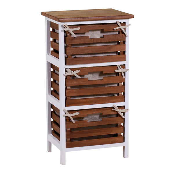 Cassettiera 3 Cassetti in Legno 35x27x66cm Atena Noce e Bianca prezzo