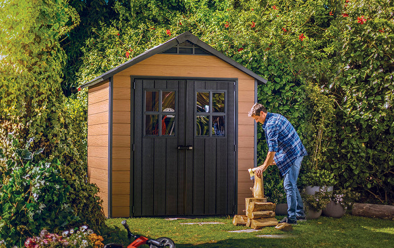 Casetta da Giardino Porta Attrezzi 228x223,5x252 cmin Evotech+ Keter Newton 757 Marrone