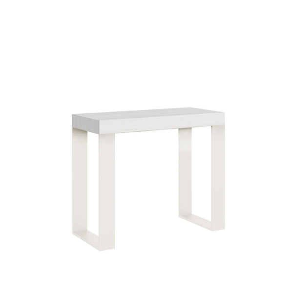acquista Consolle Allungabile 90-300x40x77 cm Tecno Bianco Frassino telaio Bianco