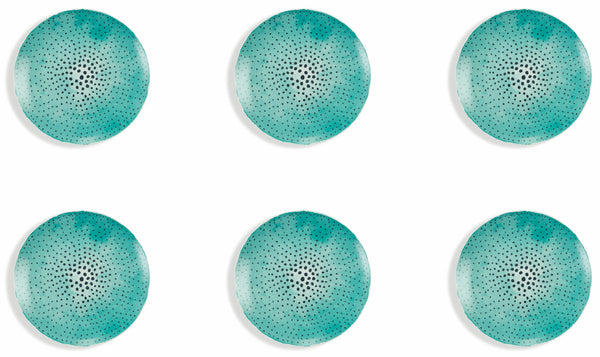 Set 6 Piatti Piani Ø27x2,5 cm in Porcellana Villa d'Este Home Tivoli Marea Dots online