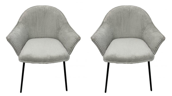 acquista Set 2 Sedie con Braccioli 66x64x83 cm in Poliestere Cassidy Nero-Grigio Chiaro