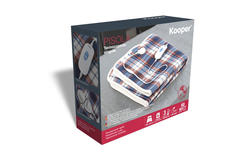 Coperta Termica Elettrica Singola in Pile 60W Kooper Pisola