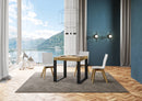 Tavolo Allungabile 90-246x90x77 cm Tecno Premium Quercia Natura Telaio Antracite 