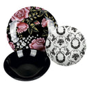 Servizio Piatti 18 Pezzi in Porcellana e Gres VdE Tivoli 1996 Rose Baroque