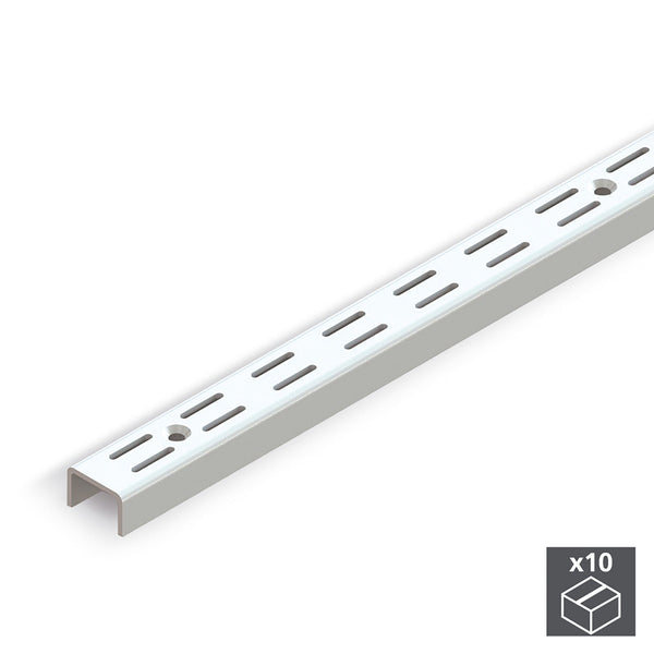 prezzo Profili da Armadio Cremagliera Doppia Passo 32 mm 951 mm Acciaio Bianco 10 Pezzi Emuca