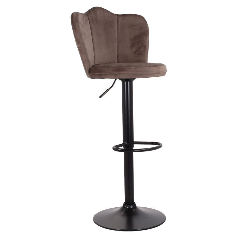 Set 2 Sgabelli 38x38x60/80 cm in Velluto Base Nera Grigio