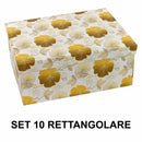 Set 10 Scatole cartone fiori oro rettangolare 