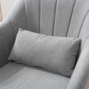 Sedia Girevole 360° 60x60x79-91 cm con Cuscino e Supporto Lombare Grigia