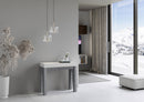 Consolle Allungabile 90-196x40x77 cm in Nobilitato Bianco e Grigio