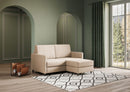Divano 2 Posti con Pouf 158x145x85 cm Karay in Tessuto Beige