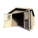 Casetta Box da Giardino per Attrezzi 3,45x3,42m Senza Pavimento in Legno Abete 28mm Flovene N1