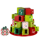 Calendario dell'Avvento Regali di Natale 30x27 cm con 24 Cassetti in Legno Multicolore      