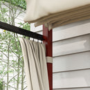 Pergola con Tende Laterali e Tetto Retrattile in PC 345x300x215-255 cm in Alluminio e Metallo Crema