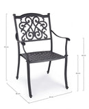 Set 4 Sedie da Giardino 65x60x92h cm con Braccioli Ivrea Antracite
