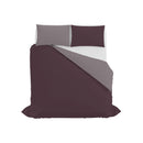 Copripiumino con Sacco e Federe in Tinta Unita Double Face Linea Zoe Vinaceo e Rosa Antico