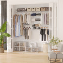Organizer in Acciaio da Parete 249,4x38,8x162 cm 9 Ripiani Regolabili e 5 Aste per Appendere in Acciaio Bianco