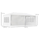 Tendostruttura da Giardino 6x3m in Metallo e Polietilene Bianco