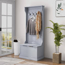 Mobile Appendiabiti con Panca Contenitore 71,5x39,5x170 cm in Legno Grigio  