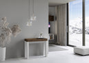 Consolle Allungabile 90-300x40x77 cm in Nobilitato Marrone e Bianco