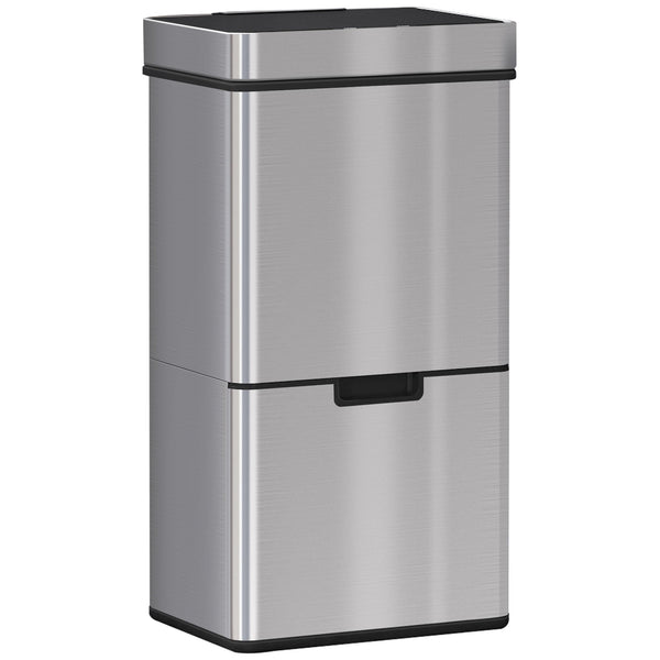 Pattumiera ad Apertura Automatica 42x30x81 cm 72lt 3 Scomparti in Acciaio e ABS prezzo