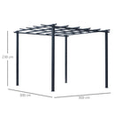 Pergola da Giardino 3x3m in Metallo Nero 