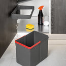 Pattumiera Differenziata per Anta Mobile Cucina 15L Apertura Automatica Emuca Grigio Antracite