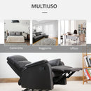 Poltrona Relax Reclinabile Manuale in Similpelle Marrone 75x92x99 cm 