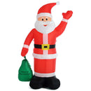 Gonfiabile Babbo Natale con Sacco 110x180x60 cm con 3 LED da Esterno in Poliestere      