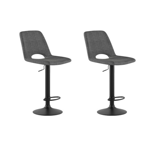 sconto Set 2 Sgabelli Alex 45x52x88,5/103,5 cm con Alzata a GAS in Tessuto Easy-Clean Grigio