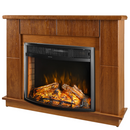 Camino Elettrico da Pavimento 84,5x110x30 cm Effetto Fiamma 1500W Maxim & Ararat Noce