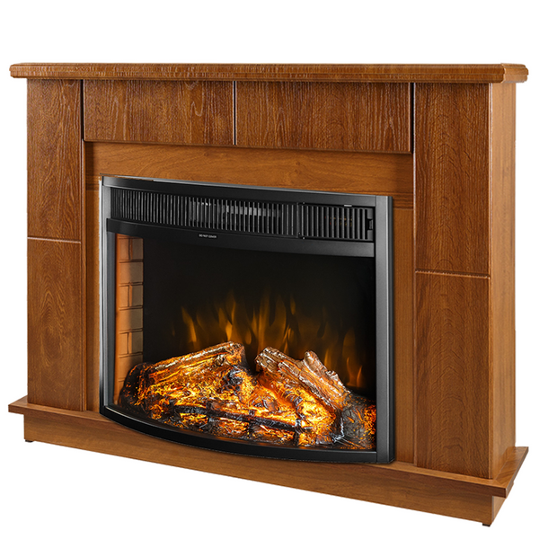 Camino Elettrico da Pavimento 84,5x110x30 cm Effetto Fiamma 1500W Maxim & Ararat Noce prezzo