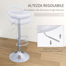 Set 2 Sgabelli da Bar Altezza Regolabile Seduta in ABS Bianco  