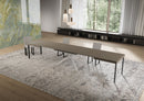 Tavolo Allungabile 160/420x90 cm Niket Tortora Gambe Bianche      