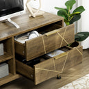 Mobile TV 150x39x50,8 cm Max 55” in Legno e Acciaio Legno e Oro