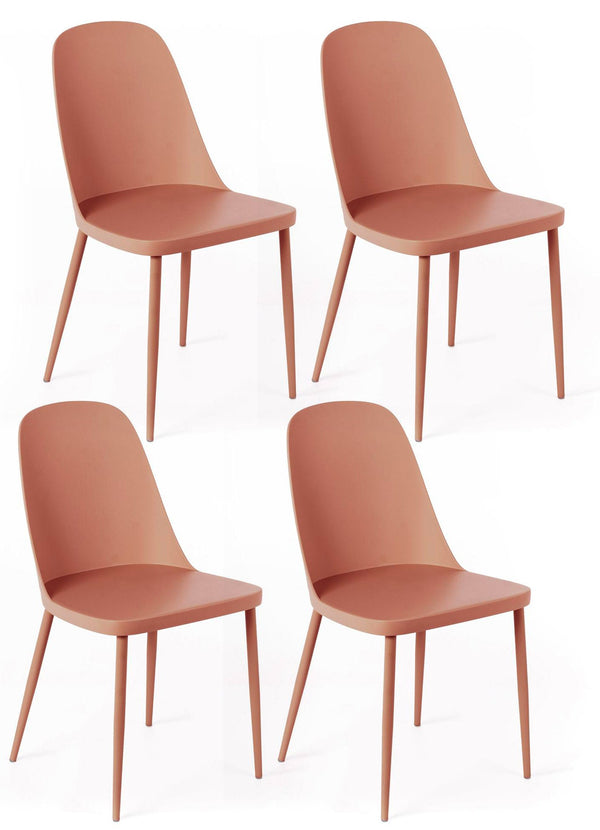 Set 4 Sedie 46x55xH80 cm in Polipropilene Tamara Ruggine online