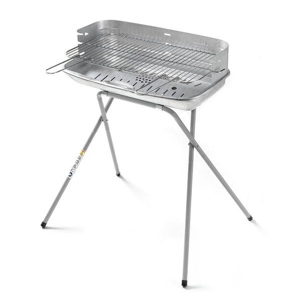 sconto Barbecue a Carbone Ompagrill in Acciaio Alluminato Griglia di Cottura in Acciaio Cromato Resistente fino a 500° Area di Cottura 60x36 cm