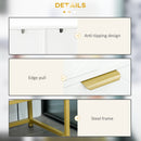 Mobiletto Bagno 60x30x120 cm in MDF e Acciaio Bianco