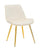 Set 2 Sedie Imbottite 51x59x79 cm in Poliestere Paris Crema e Oro