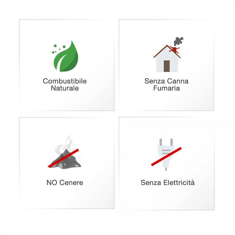 Camino a Bioetanolo da Pavimento Ø34x88cm Karlsen Gallipoli Nero