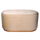 Pouf Contenitore 82x42xh41 cm in Tessuto Velluto Crema