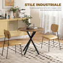 Tavolo da Pranzo Rotondo Stile Industriale Ø80x75 cm con Piano in Truciolare e Gambe a Croce in Acciaio Marrone Rustico      