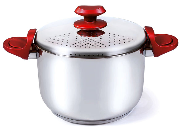 Pentola Colapasta Ø22 cm in Acciaio Antiaderente Induzione Collection Cuociscola Acciaio/Rosso sconto