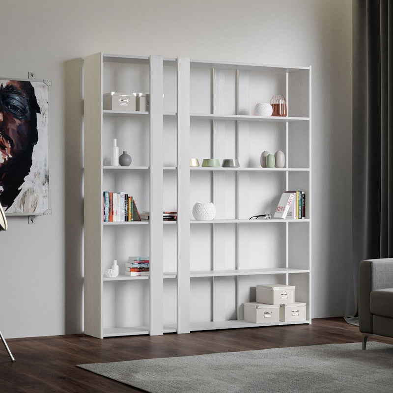 Libreria Moderna Ripiani 178x36x204 cm in nobilitato Bianca