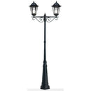 Lampada Palo Alto Due Luci per Giardino Colore Nero per Esterno Linea Maxi Esagonale Livos