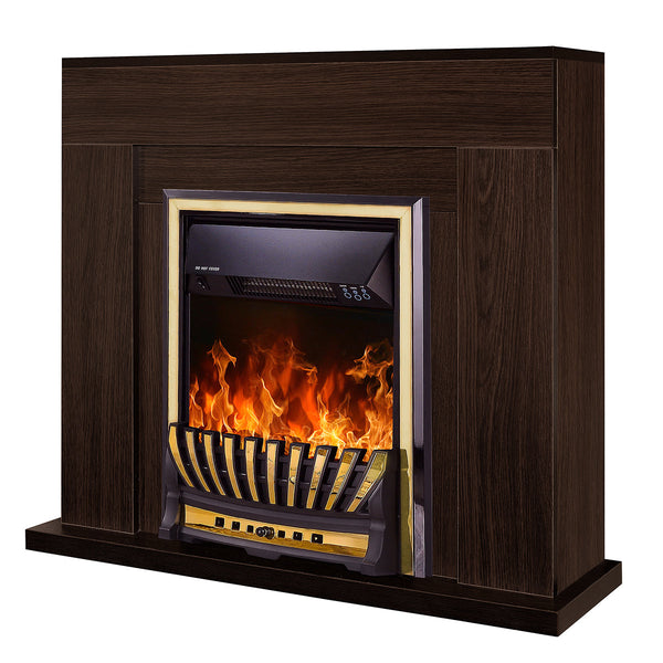 Camino Elettrico da Pavimento 85x95x30 cm Effetto Fiamma 2000W Arthur & Meridian Wenge sconto