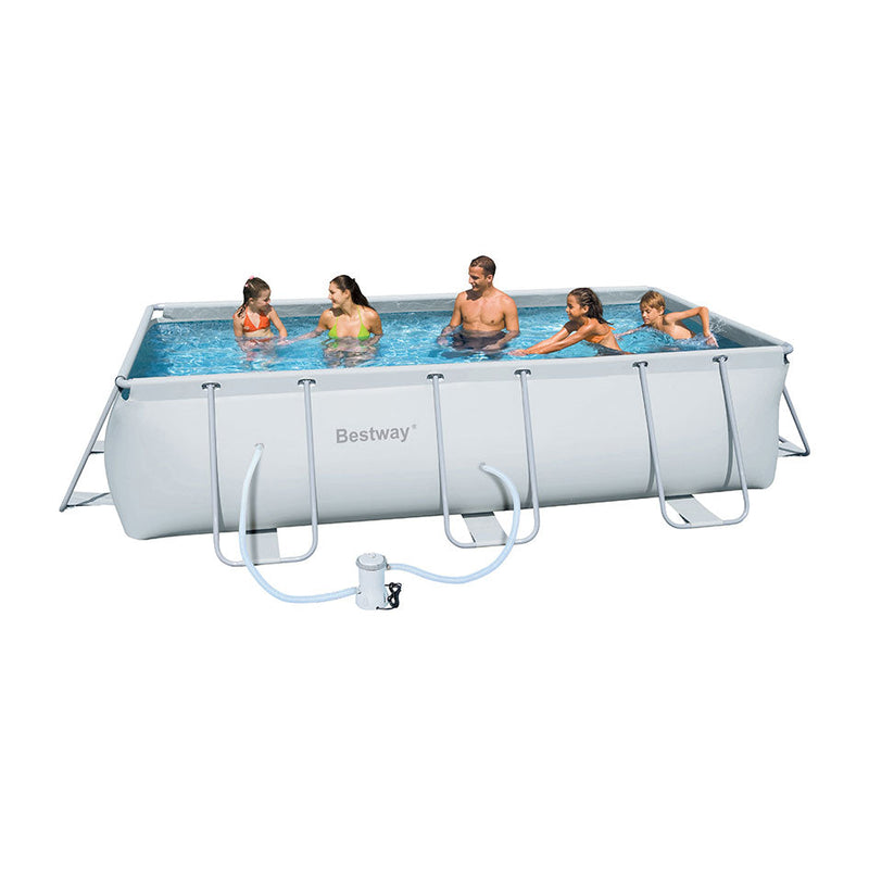 Piscina Fuori Terra Rettangolare H100x404x201cm con Pompa a Filtro Bestway Frame