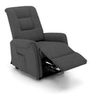 Poltrona Alzapersona Elettrica 1 Motore in Mirofibra Grigio Scuro