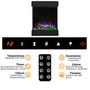 Caminetto Elettrico da Pavimento Autoportante Calliope Effetto Fuoco e Telecomando con Cornice in Legno MDF Nero