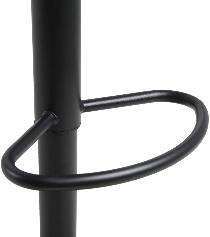 Set 2 Sgabelli 38x40x54/74 cm in Ecopelle con Base Nera Grigio